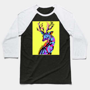 wild deer venado cute animal ecopop in the forest art Baseball T-Shirt